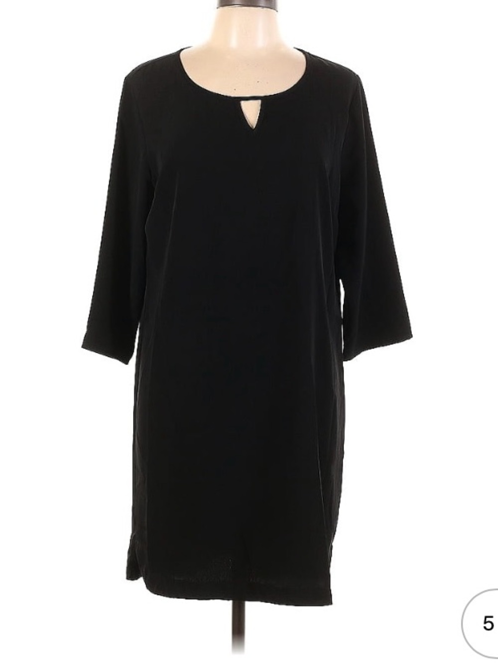 Old Navy Black Long-Sleeve Keyhole Shift Dress